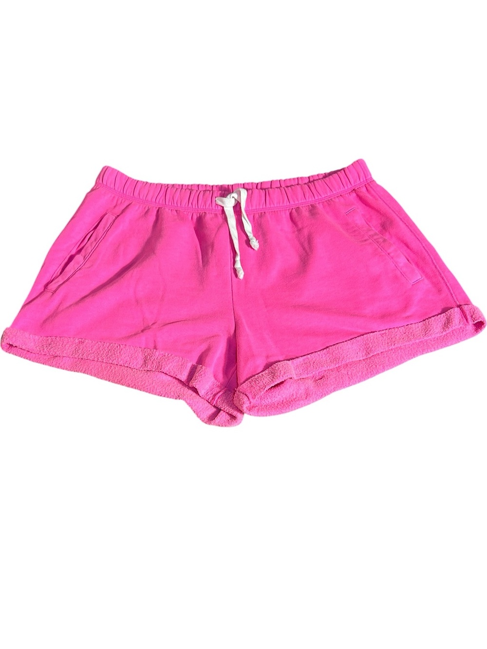 Victoria's Secret PINK Heritage Fleece Boyfriend Shorts Pink/White L - Picture 3 of 5